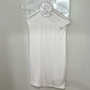 Elegant White Halter Dress